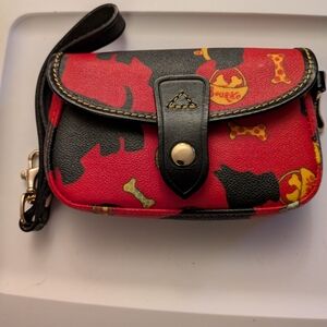 Dooney & Bourke Red and Black Dog Print Bag